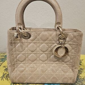 Vintage Lady Dior Cannage Metallic Gold In Size Medium